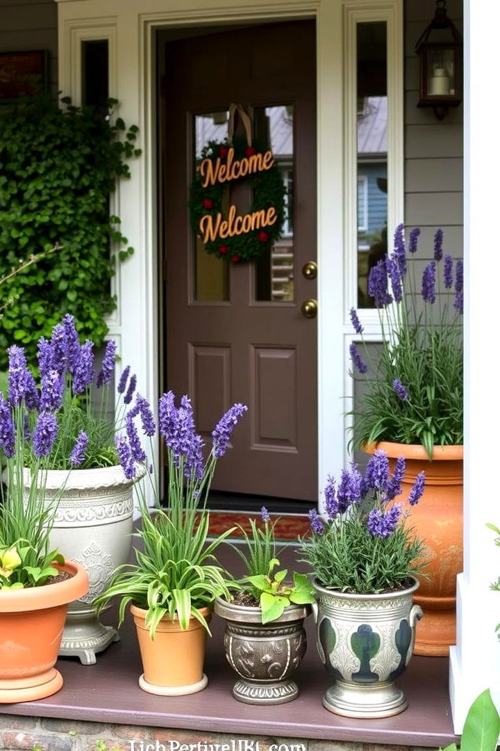 Lavender Potted Plant Statements - 22 Lavender Front Door Ideas
