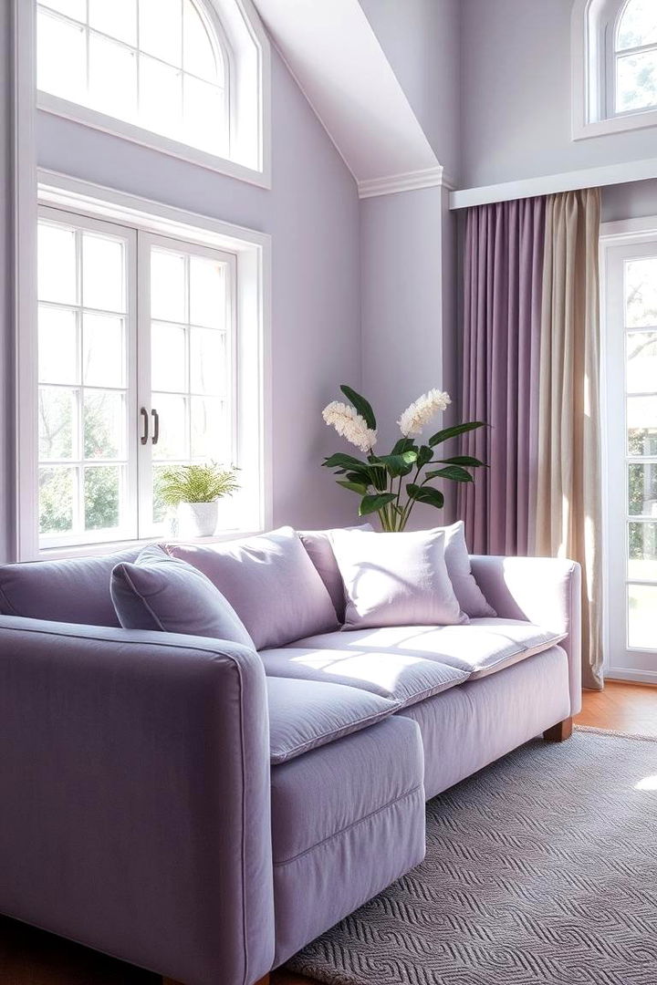Lavender Sofa Serenity - 22 Purple Living Room Ideas