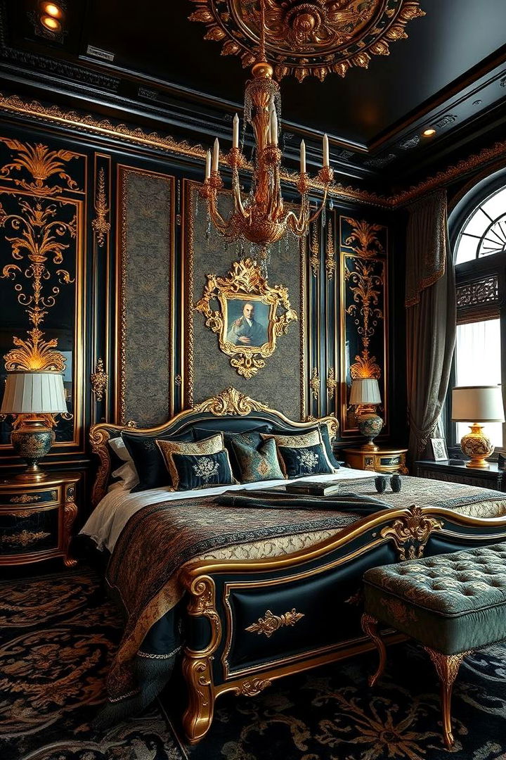 Lavish Black and Gold Touches - 22 Vampire Bedroom Ideas