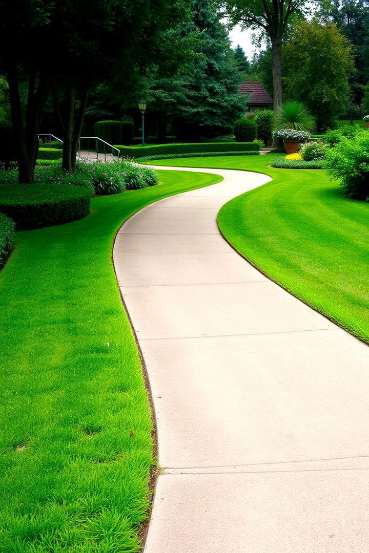Lawn Edged Curved Walkway - 22 Curved Walkway Ideas