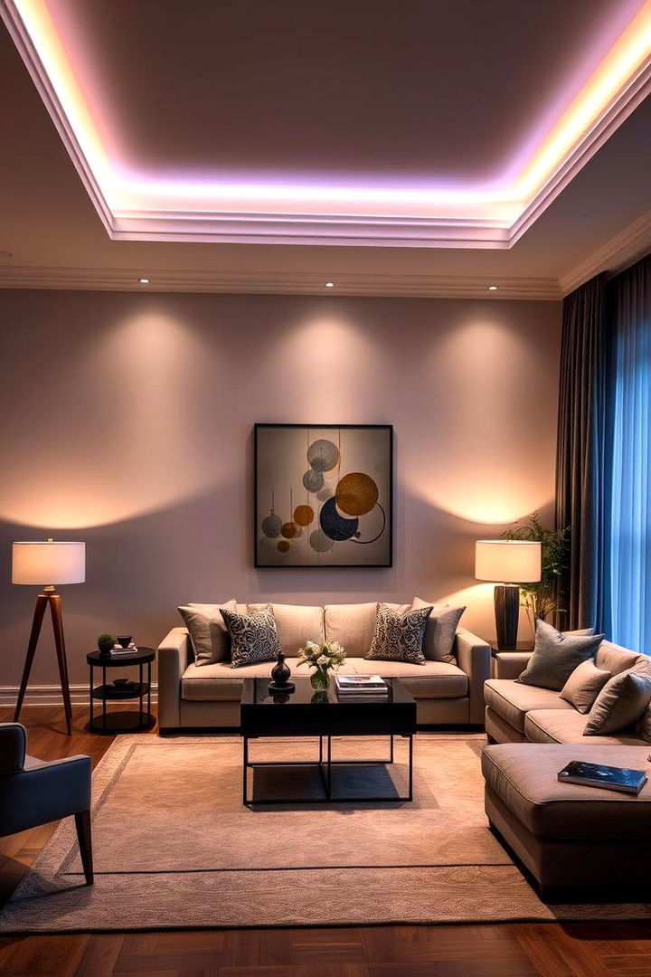 Layered Ambient Lighting - 22 Luxury Living Room Ideas