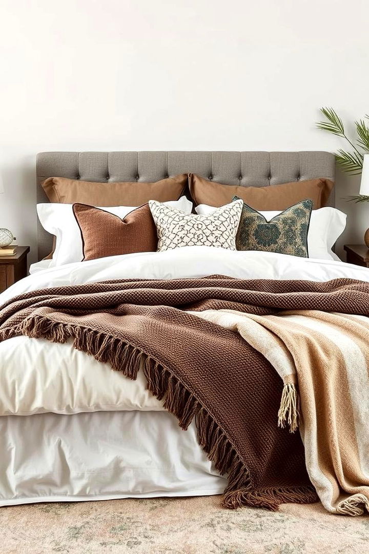 Layered Bedding Sophistication - 22 Country Bedroom Ideas