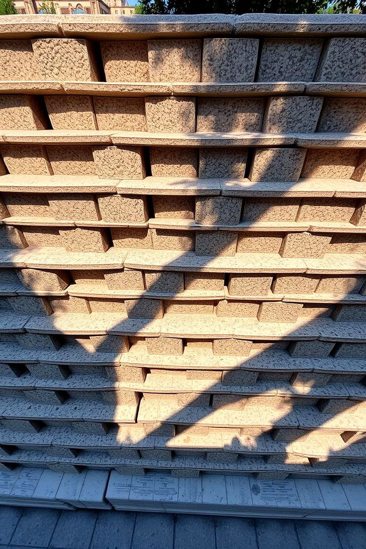 Layered Block Construction - 22 Concrete Block Fence Ideas