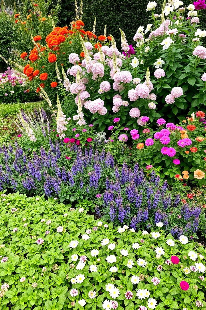 Layered Bloom Horizons - 22 Front Yard Texas Flower Bed Ideas