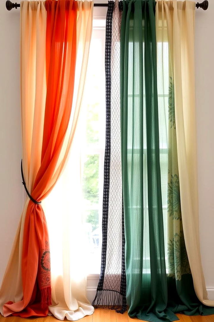 Layered Boho Curtains - 22 Colorful Boho Decor Ideas