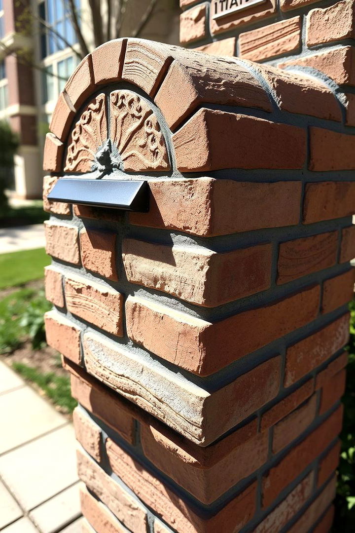 Layered Brick Designs for Depth - 22 Brick Mailbox Ideas