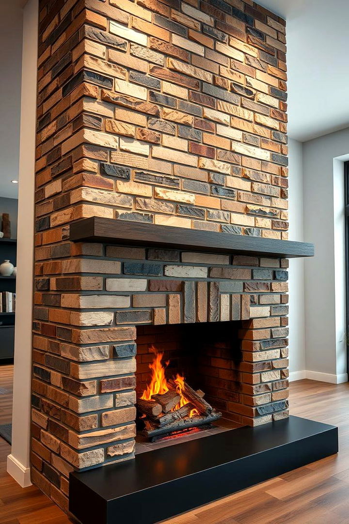 Layered Brick Textures - 22 Brick Fireplace Ideas