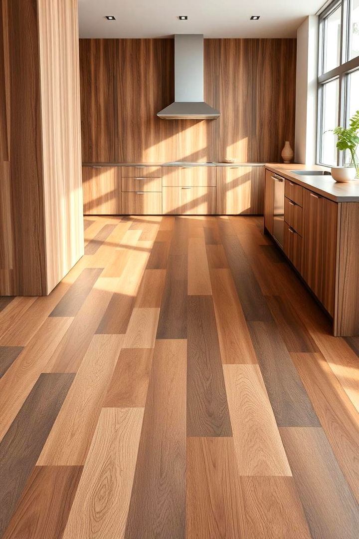 Layered Brown Flooring Design - 22 Brown Kitchen Ideas