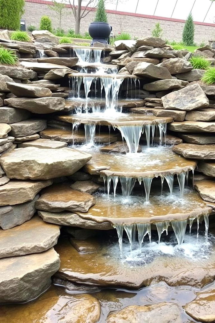Layered Cascading Waterscape - 22 Pondless Waterfall Design Ideas