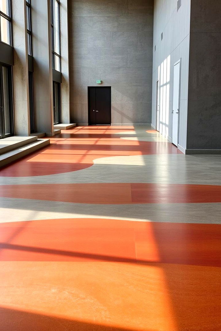 Layered Color Concrete Floors - 22 Concrete Floor Ideas