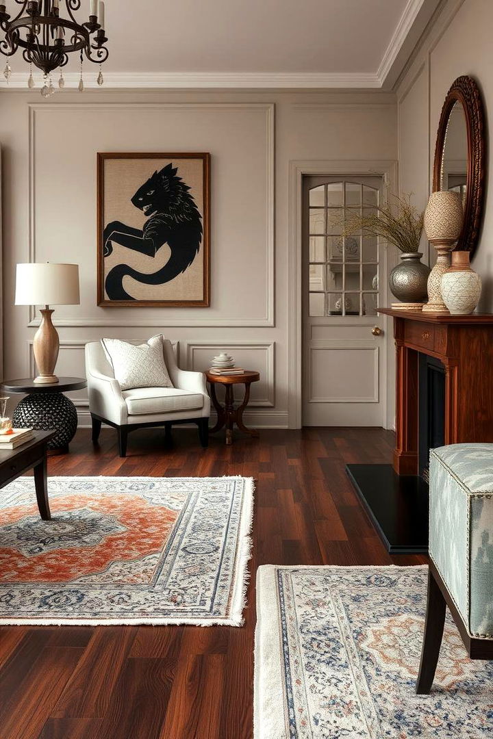 Layered Decor Stylish Rug Pairings - 22 Dark Walnut Floors for Rooms