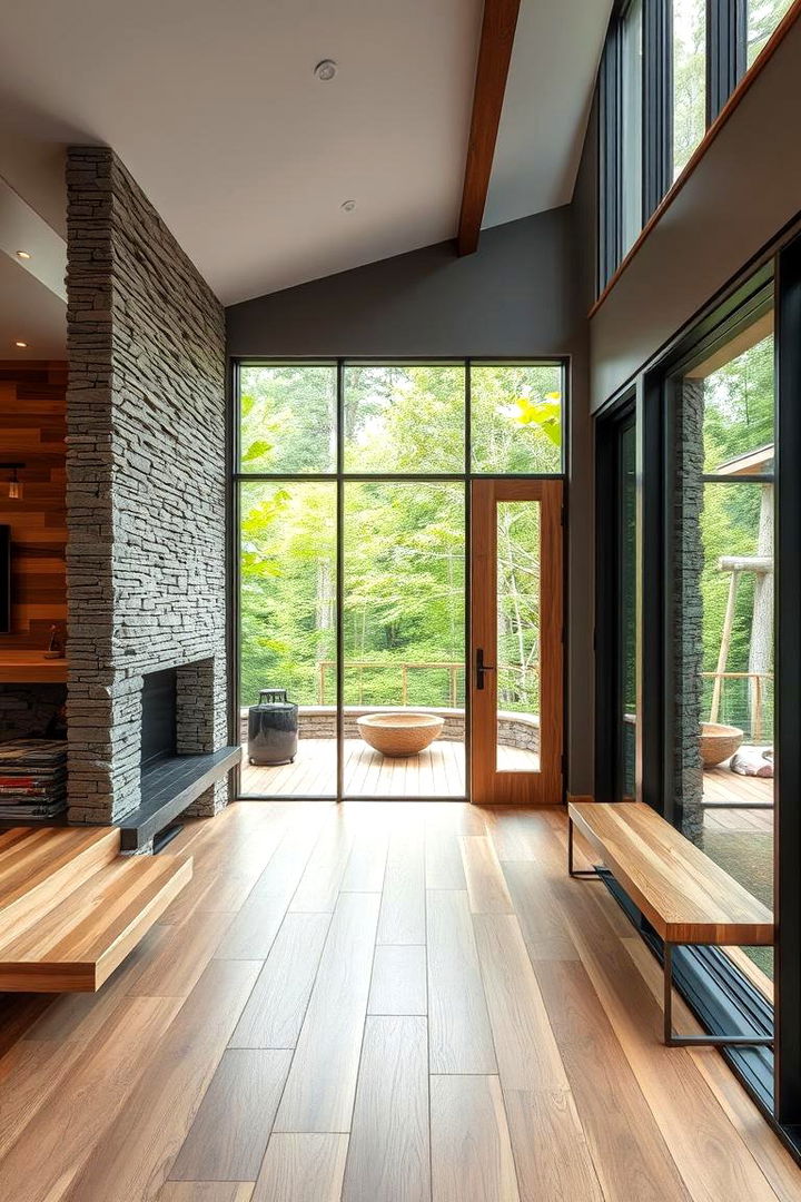 Layered Design with Natural Elements - 22 Living Room With Grey Walls and Black Trim