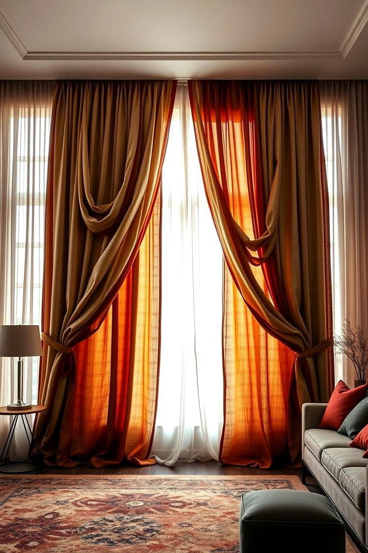 Layered Designs for Creative Overlapping Accents - 22 Living Room Curtain Ideas