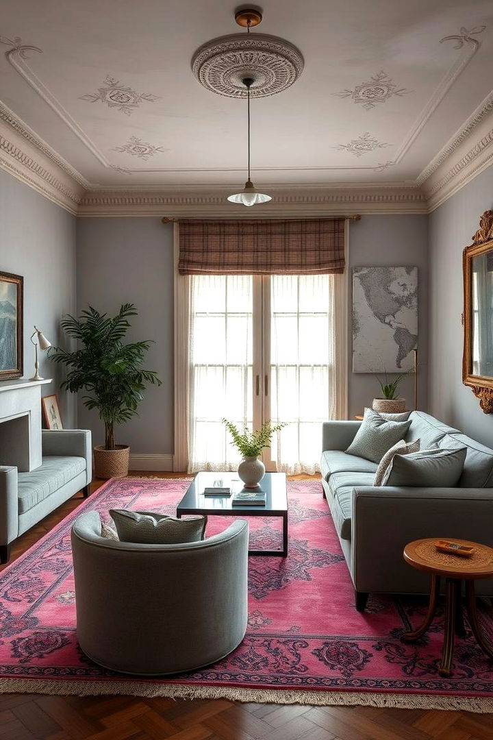 Layered Designs for Depth and Warmth - 22 Pink and Grey Living Room Ideas