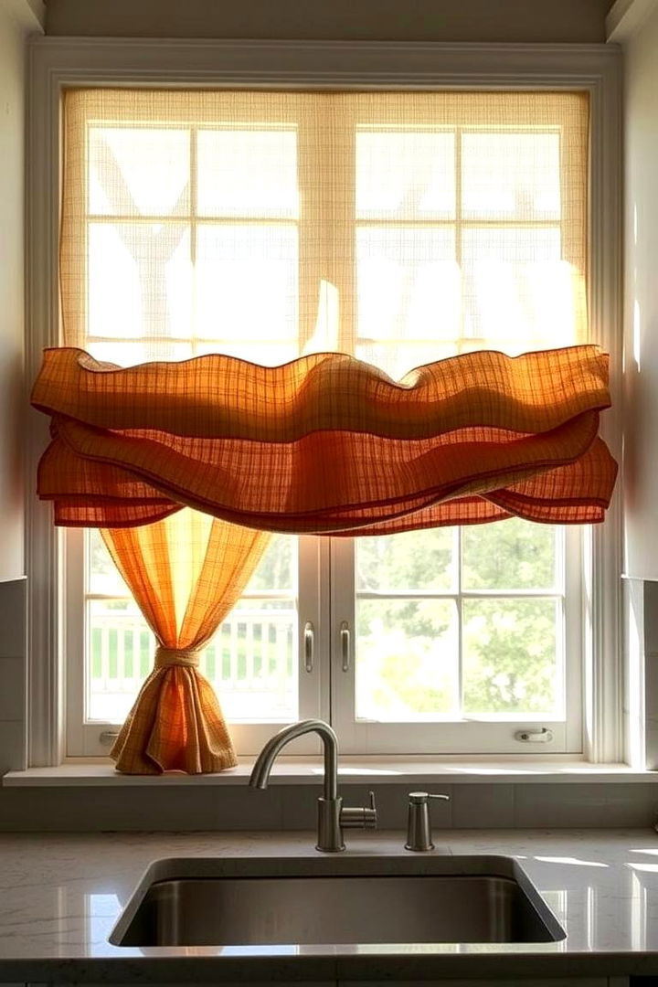 Layered Fabric Combinations - 22 Kitchen Valance Ideas