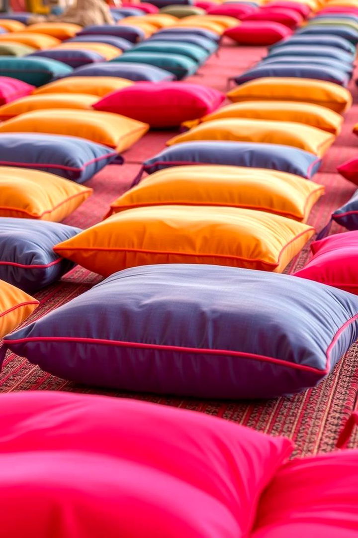 Layered Floor Cushions for Gathering Spaces - 22 Floor Seating Ideas
