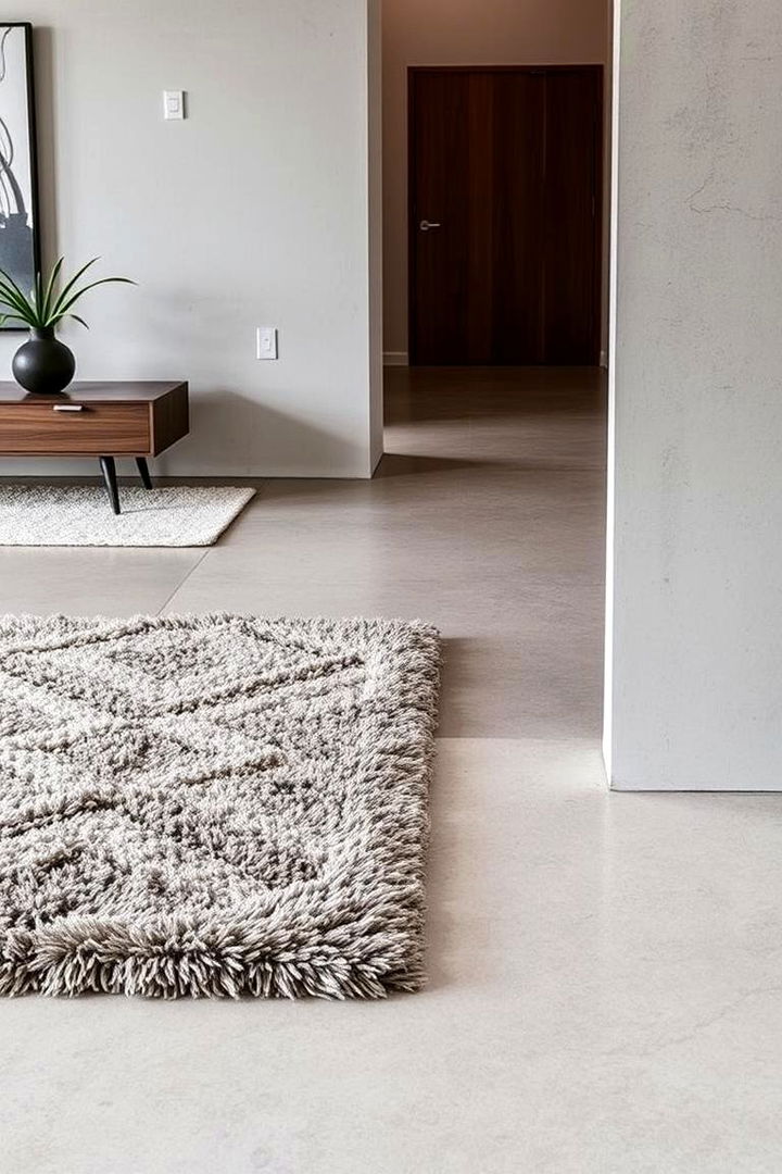 Layered Flooring Dynamics - 22 Grey and White Living Room Ideas