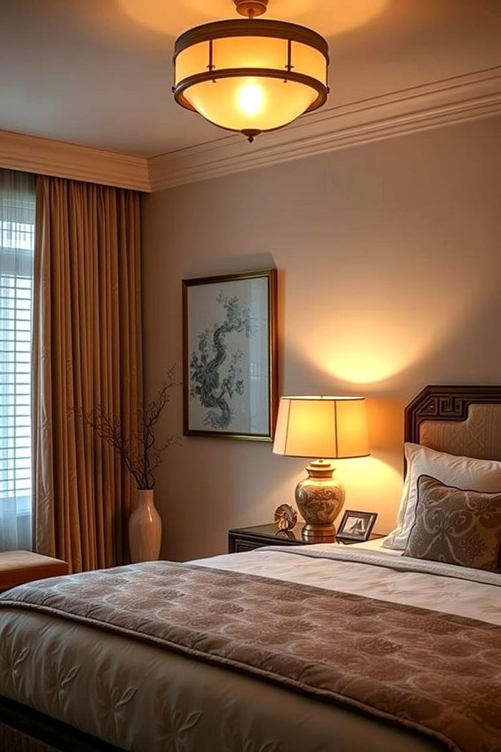 Layered Lighting Ambience - 22 Chinoiserie Bedroom Ideas