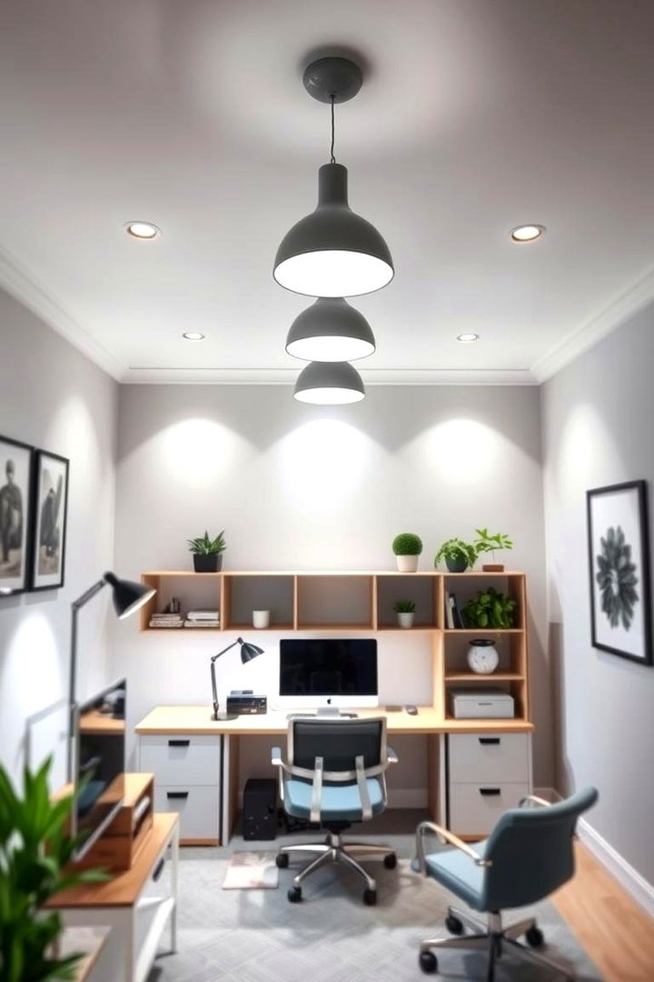 Layered Lighting Approaches - 22 Home Office Lighting Ideas