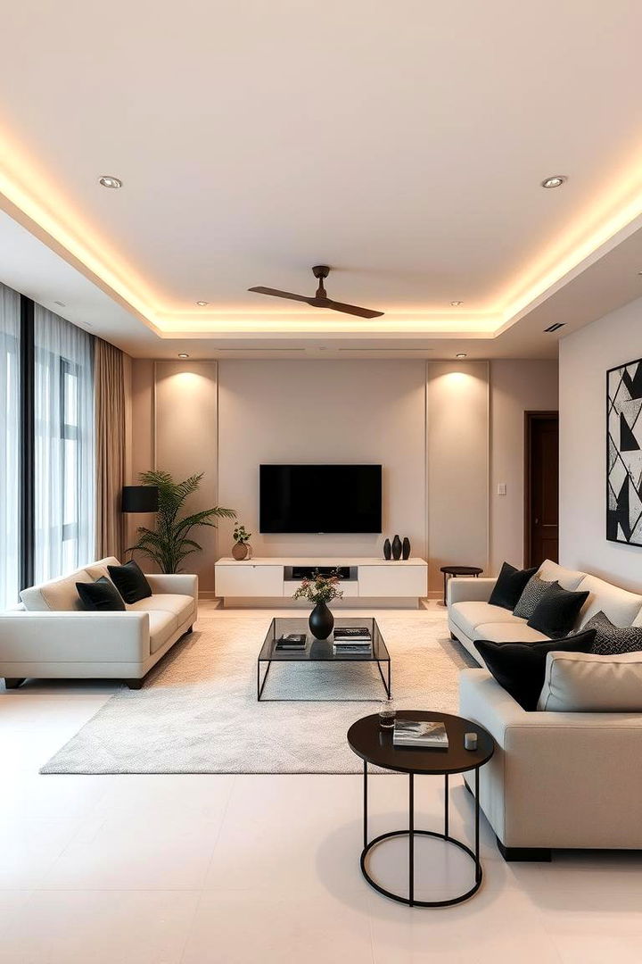Layered Lighting Concepts - 22 Black and Beige Living Room Ideas