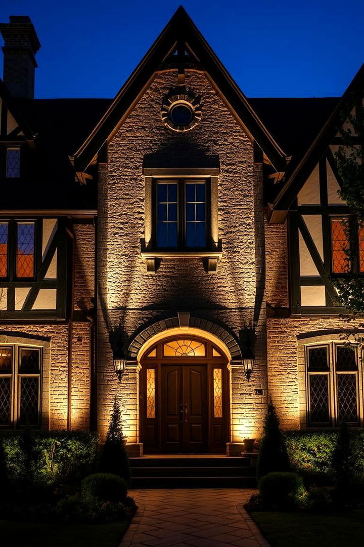 Layered Lighting Creating Dramatic Exteriors - 22 Modern Tudor Exterior Inspiration