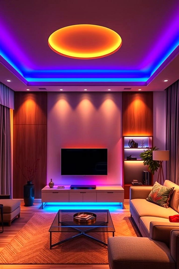 Layered Lighting Effects - 22 Small Living Room Ideas With Tv