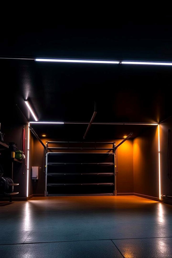 Layered Lighting Installations - 22 Black Garage Ideas