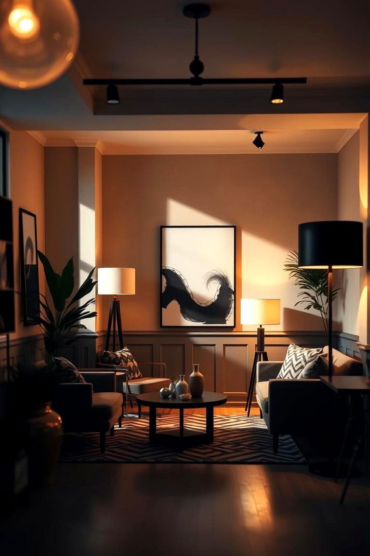 Layered Lighting Techniques - 22 Black and White Living Room Ideas
