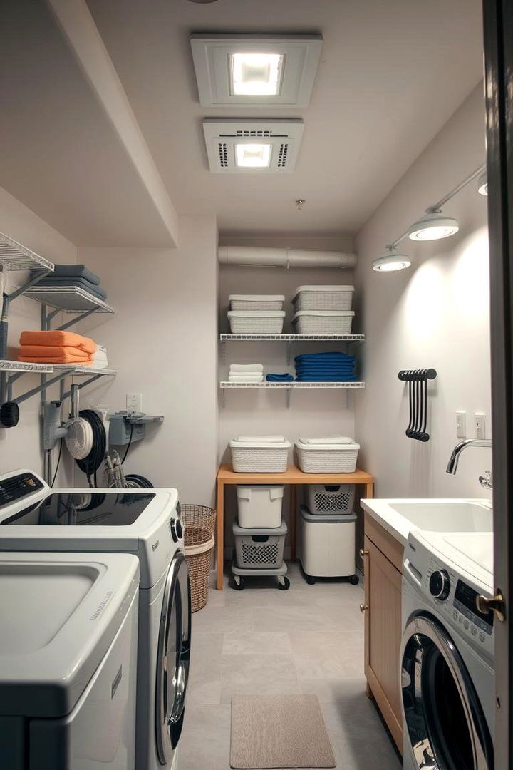 Layered Lighting with Multiple Sources - 22 Laundry Room Lighting Ideas