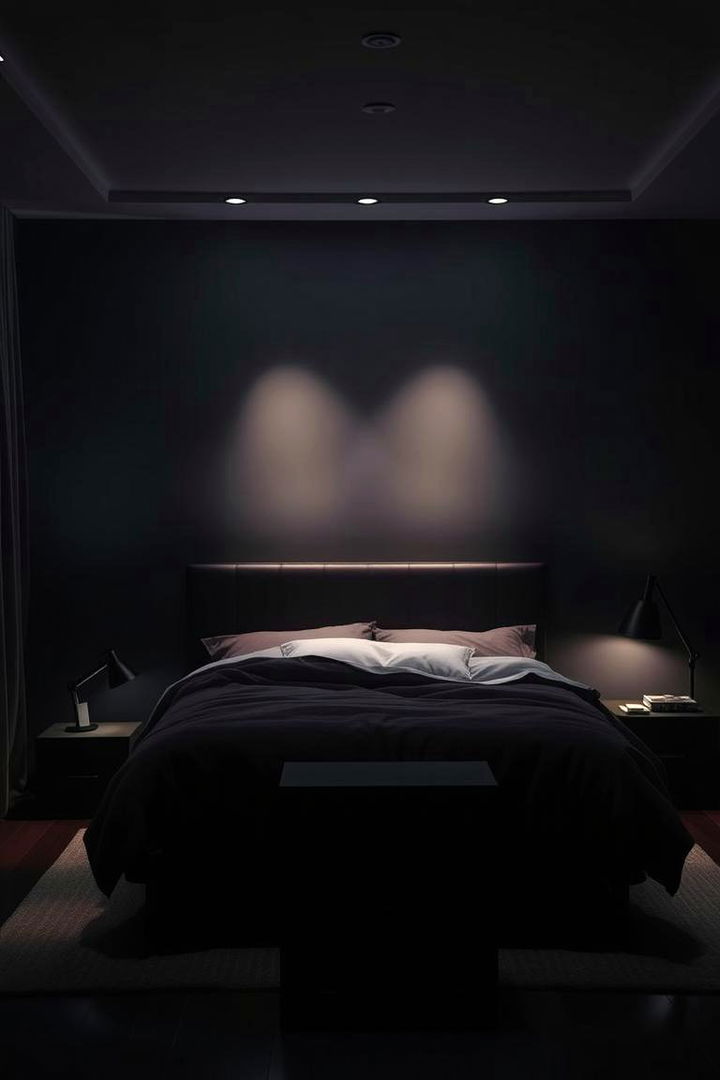 Layered Lighting - 22 Dark Bedroom Ideas