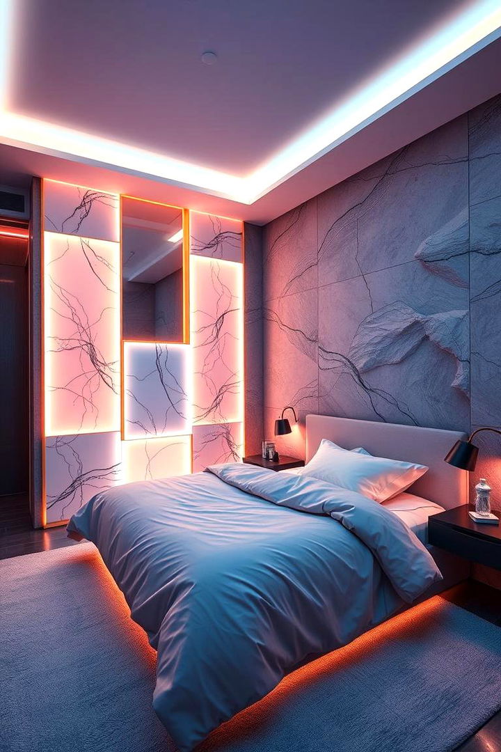 Layered Neon Textures - 22 Neon Bedroom Ideas