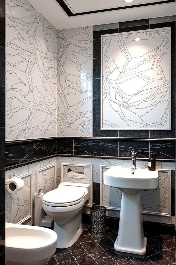 Layered Paneling with Bold Borders for Dimension - 22 Bathroom Wall Paneling Ideas