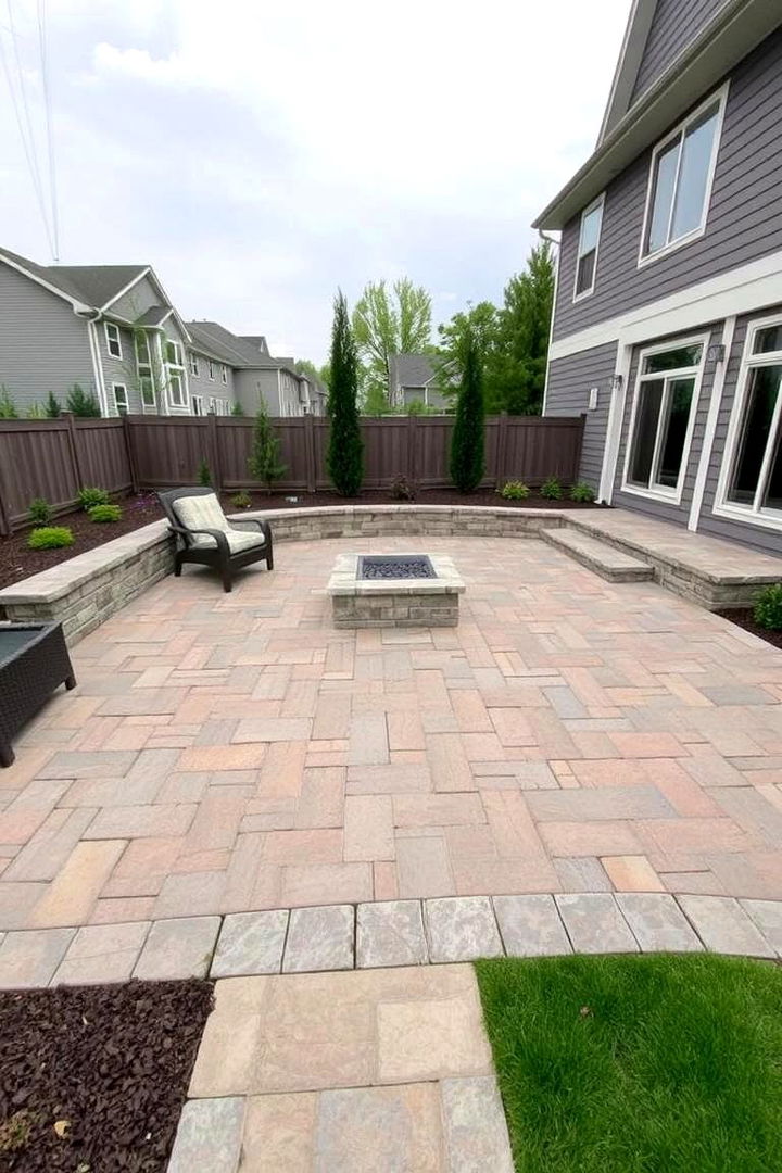 Layered Patio Dynamics - 22 Concrete Paver Patio Fire Pit Ideas
