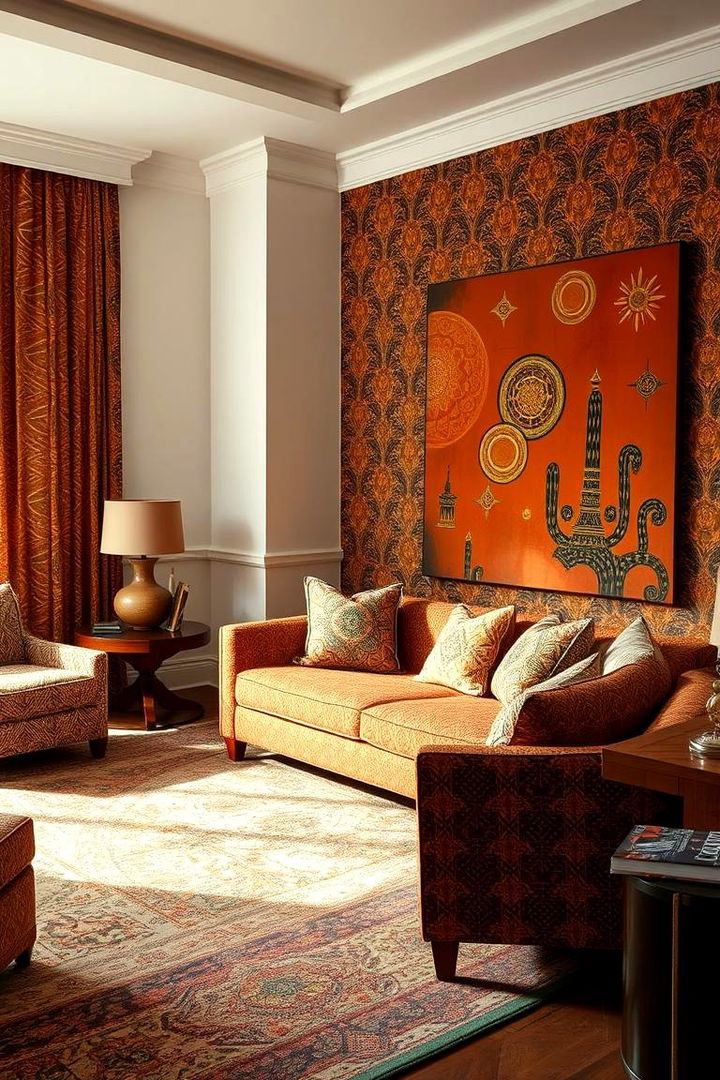 Layered Patterns and Prints - 22 Boho Burnt Orange Bedroom Ideas