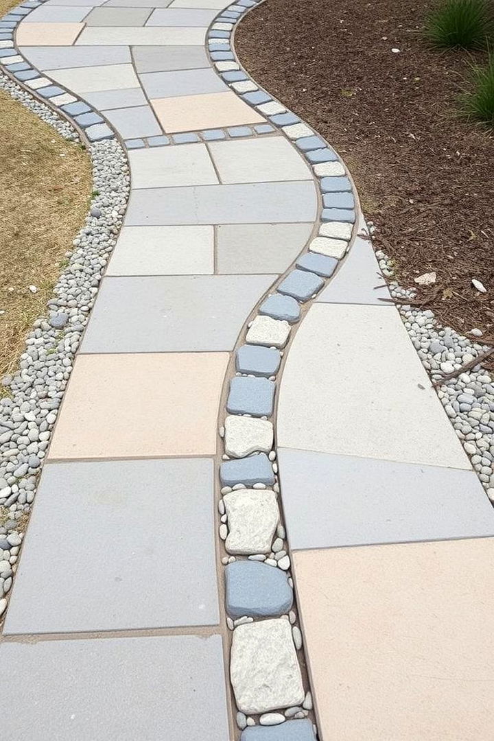 Layered Paver and Gravel Combinations - 22 Concrete Paver Walkway Ideas