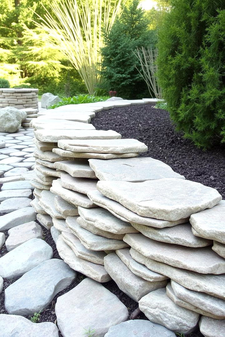 Layered Rock Edge Designs - 22 River Rock Edging Ideas