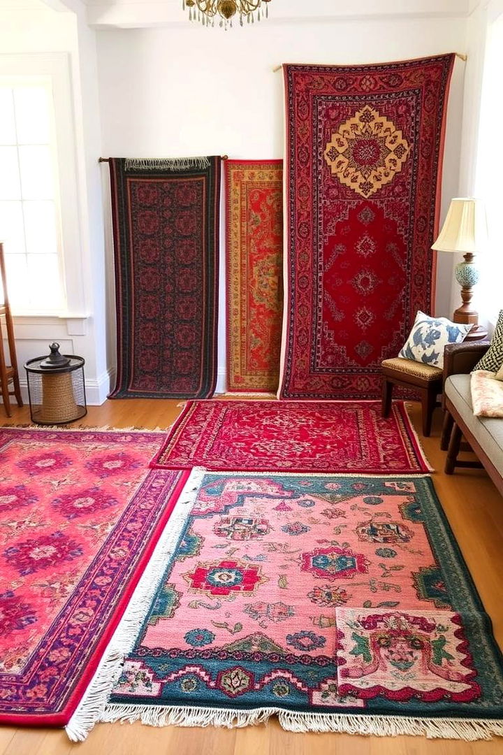 Layered Rugs for Cozy Ambience - 22 Bohemian Interior Design Ideas