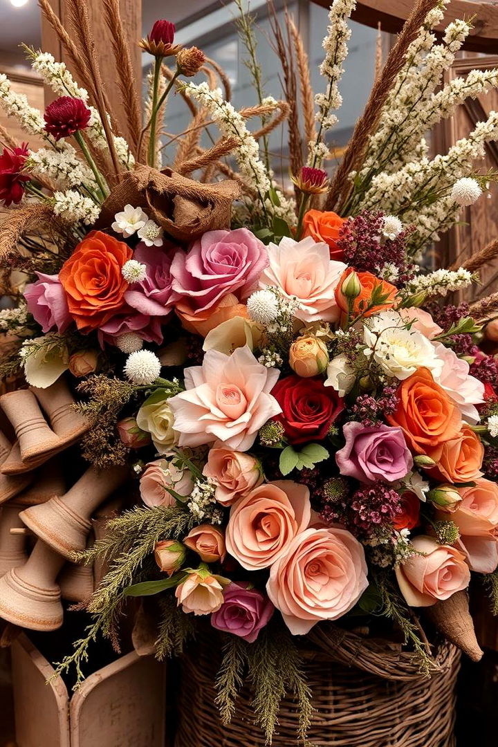 Layered Rustic Displays - 22 Rustic Wedding Centerpieces