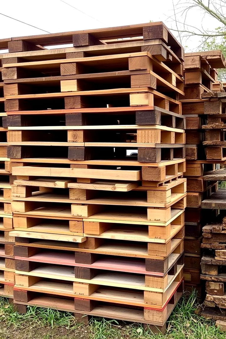 Layered Stacked Pallet Fence - 22 Pallet Fence Ideas