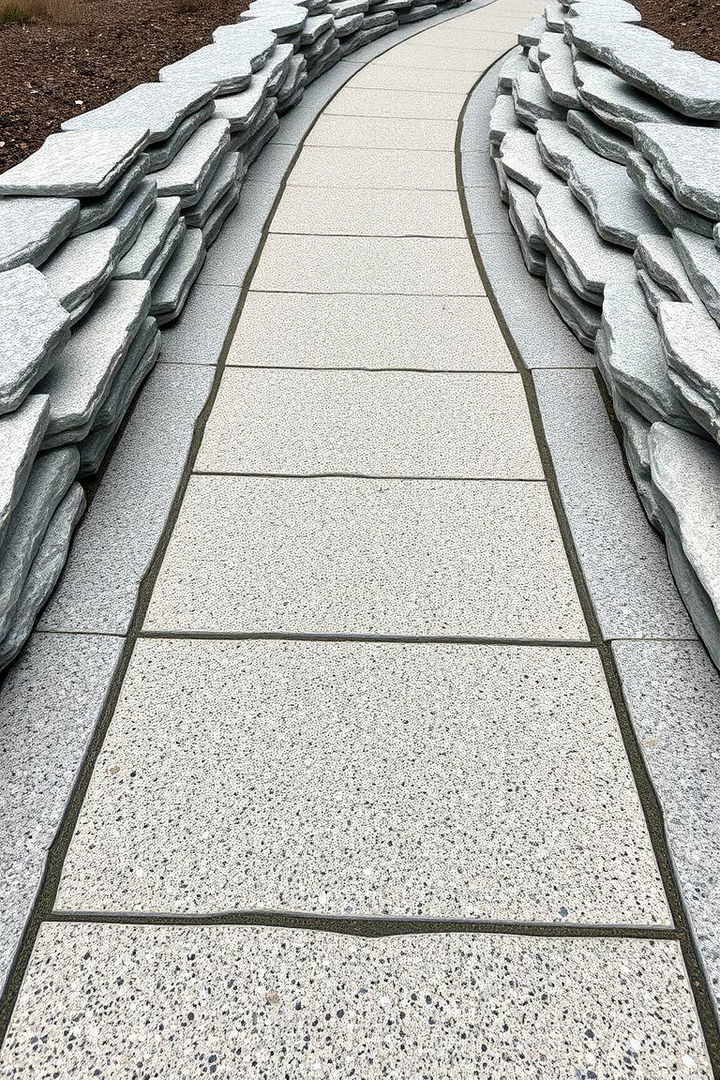 Layered Stone Foundation Walk - 22 Granite Walkway Ideas