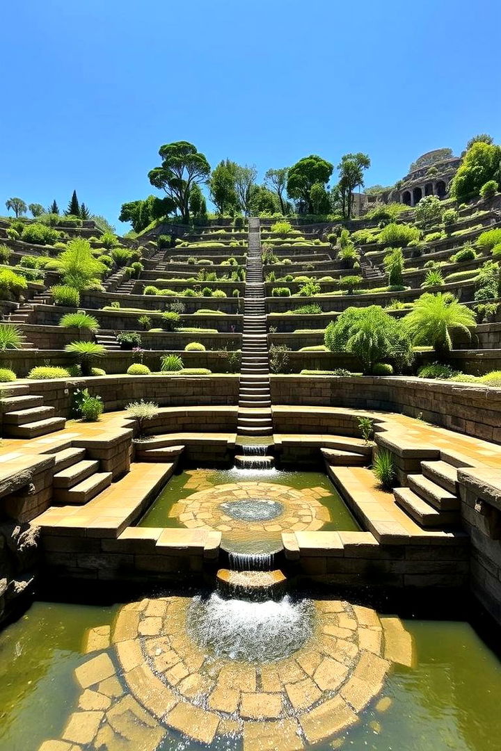 Layered Terrace Pond Design - 22 Raised Garden Pond Ideas