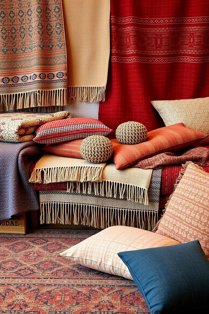 Layered Textiles - 22 Boho Decor Ideas