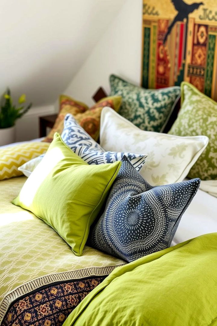 Layered Textiles - 22 Green and Grey Bedroom Ideas
