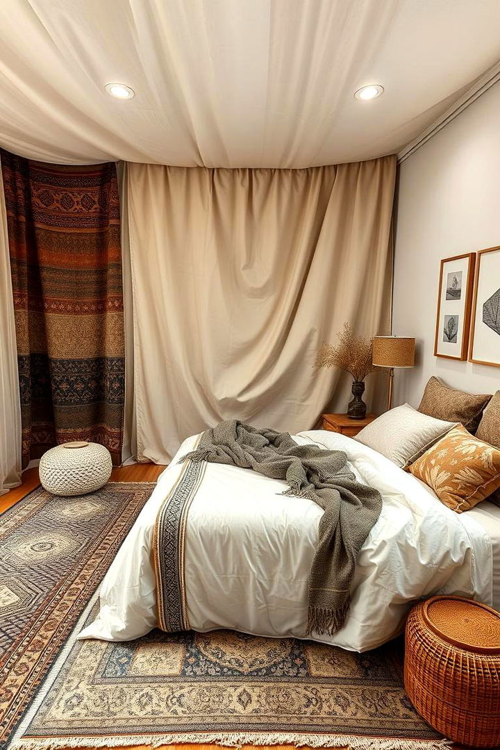 Layered Textiles and Patterns - 22 Beige Bedroom Ideas