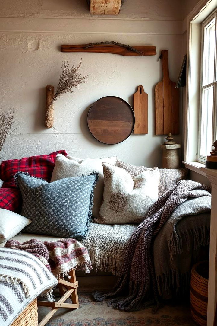 Layered Textiles for Comfort - 22 Boho Cottage Style Decor Ideas