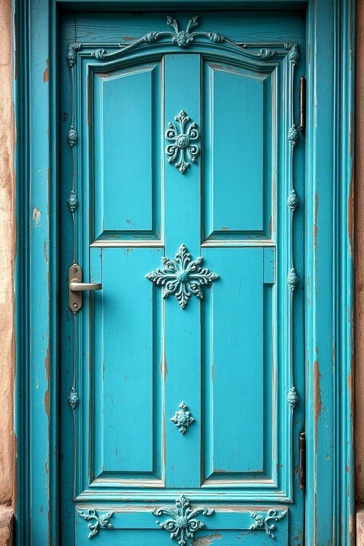 Layered Textural Dynamics - 22 Turquoise Front Door Ideas