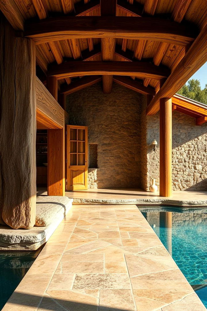 Layered Textural Elements - 22 Rustic Pool House Ideas