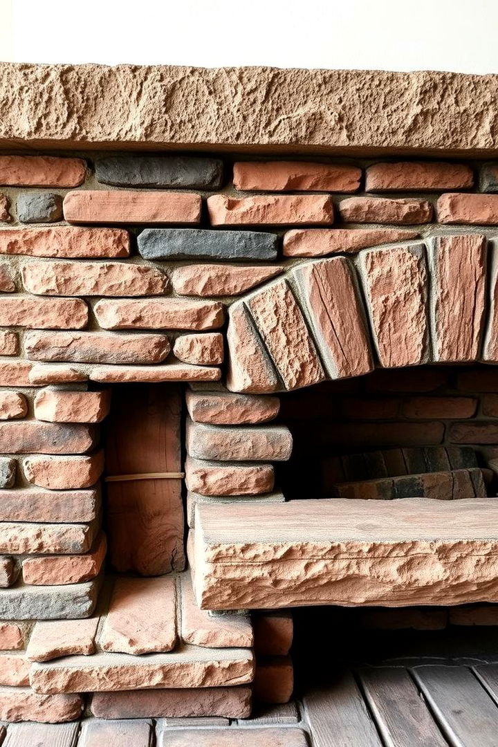 Layered Texture Aesthetics - 22 Rustic Brick Fireplace Ideas