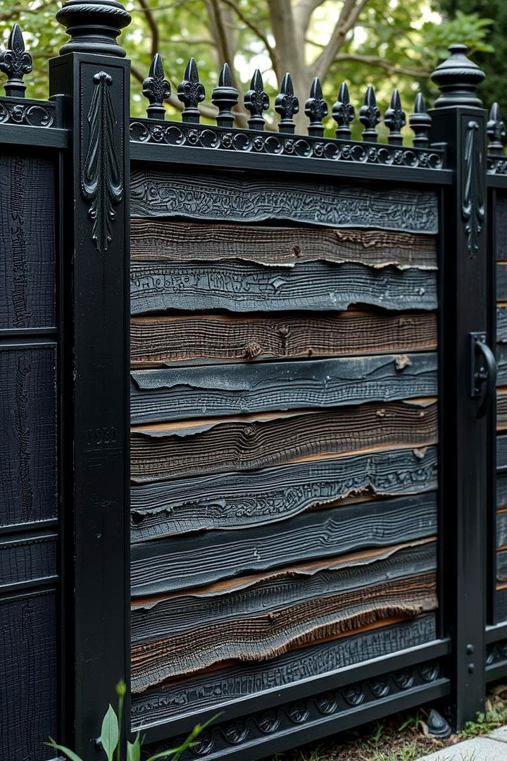 Layered Texture Black Fence - 22 Black Fence Ideas