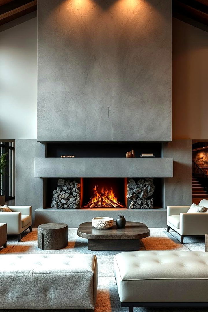 Layered Texture Design - 22 3 Sided Fireplace Ideas